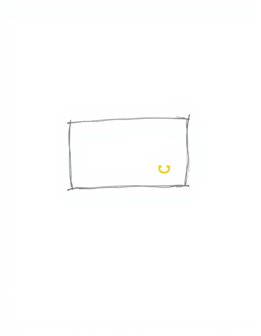 Main art studio: Minimalist black and white pencil sketch of a single floating Messenger-style chat window. Inside the chat, show one incoming message bubble and a sma