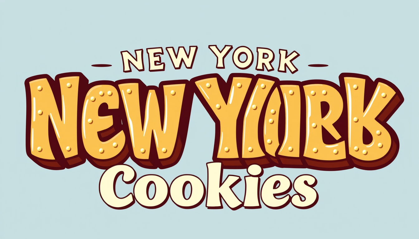 Word Art idea created from the prompt: decorative word art, stylized typography, artistic lettering, NEW YORK COOKIES , bold word art design