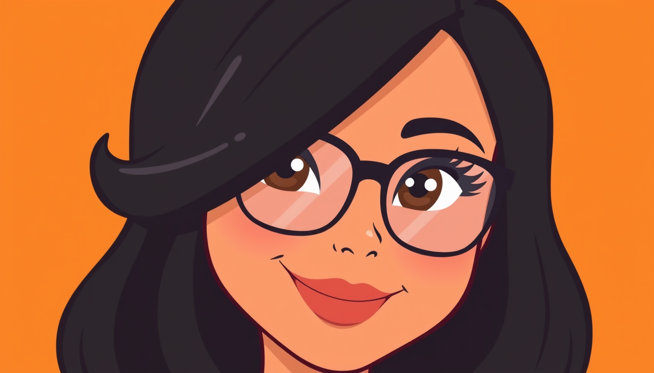Cartoon Avatar idea created from the prompt: cartoon avatar, head-and-shoulders, bold outlines, flat shading, une jeune femme noire aux cheveux noir mi-long nattés ses yeux marrons fonc