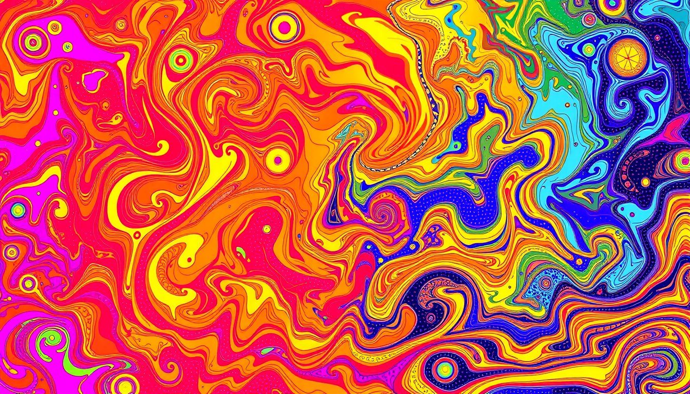 AI Art prompt example created from the prompt: 750px width and 375px a psychedelic border colours