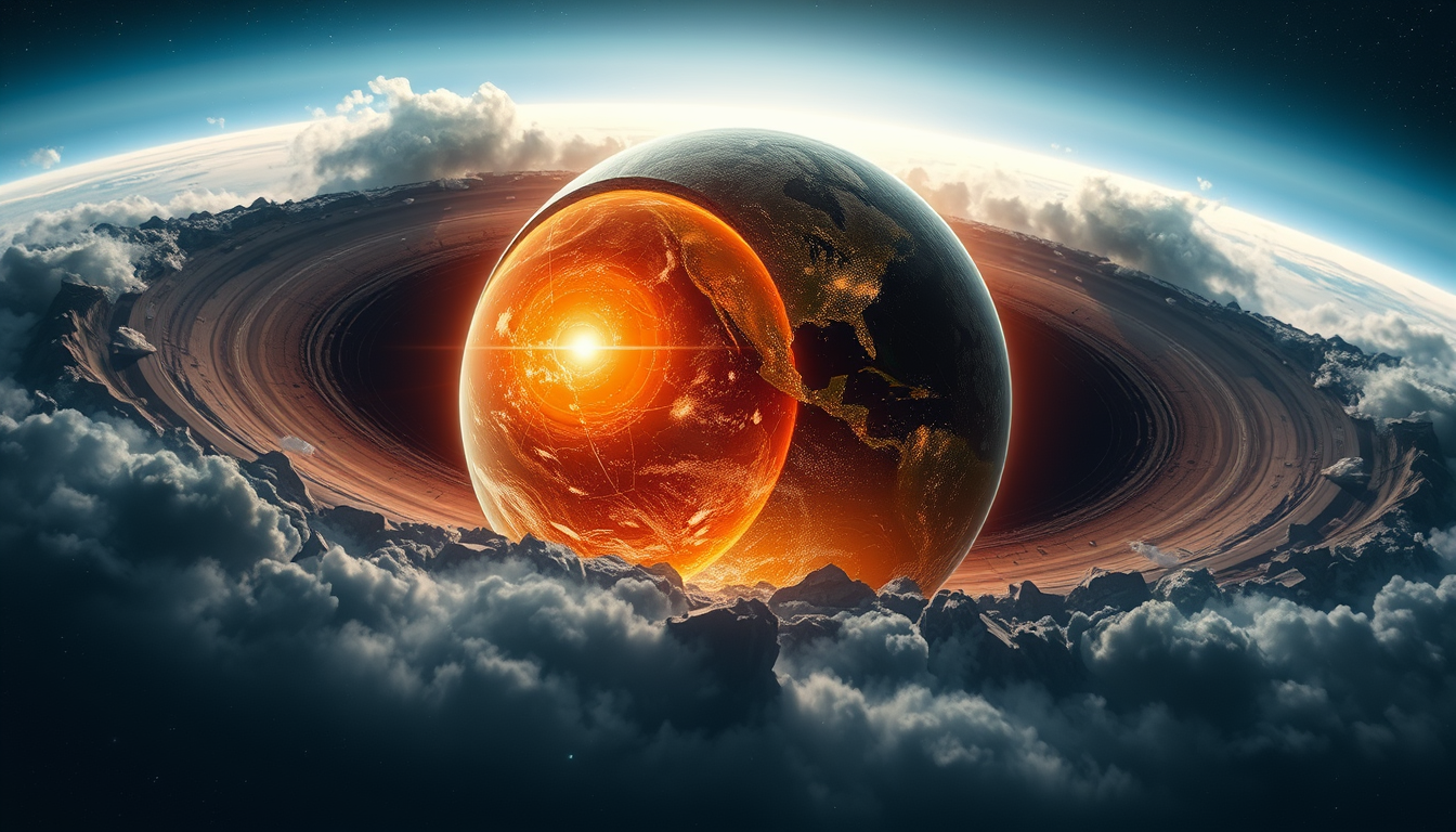 Main art studio: crie uma imagem de um homem com a cabeça de um planeta