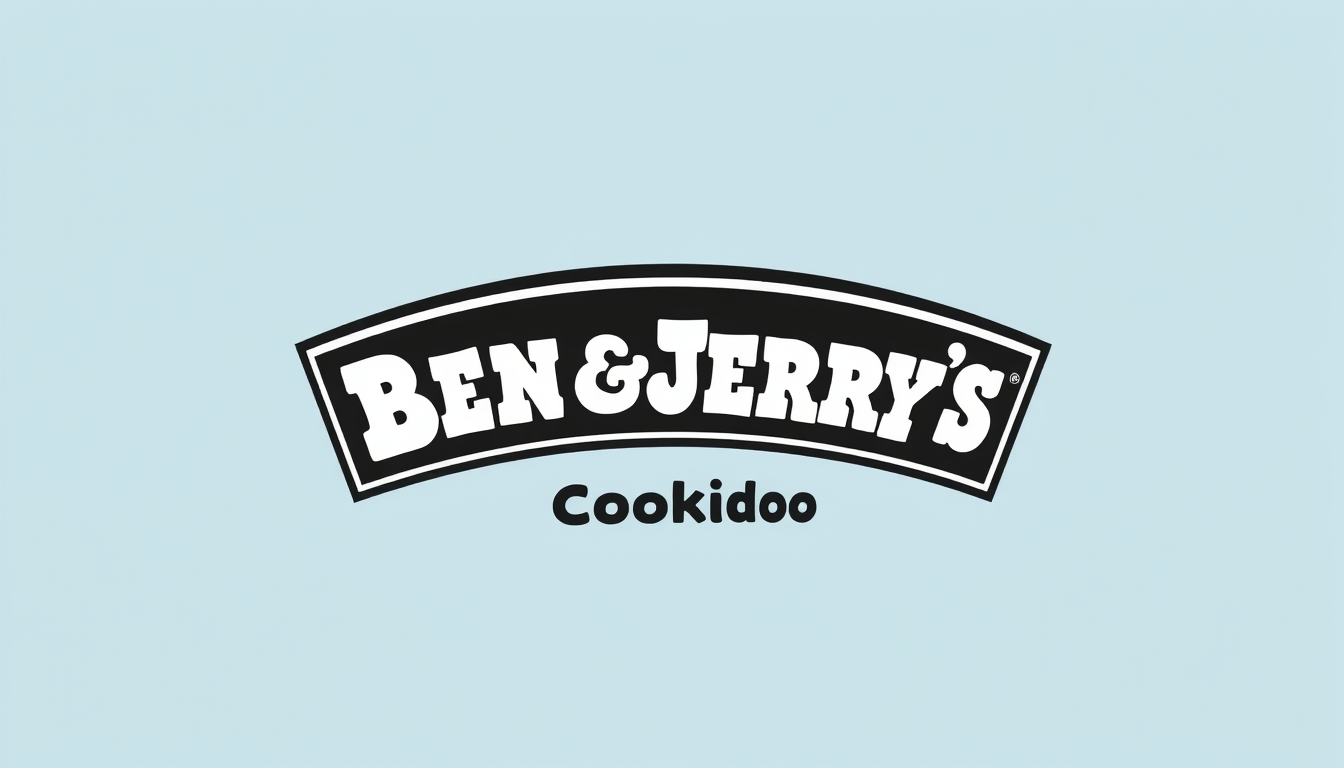 Logo idea: logo design, clean minimal mark, bold simple shapes, balanced composition, Wir wollen ein Ben Jerry Eis, aber anstatt, dass der Ben und Jerry steht, s