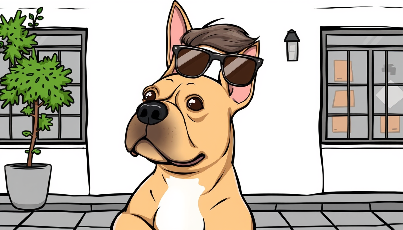 Photo To Cartoon idea: cartoon style portrait from the photo, bold outlines, flat shading, playful proportions, Cover en mode cartoon avec un personnage me ressemblant mat d
