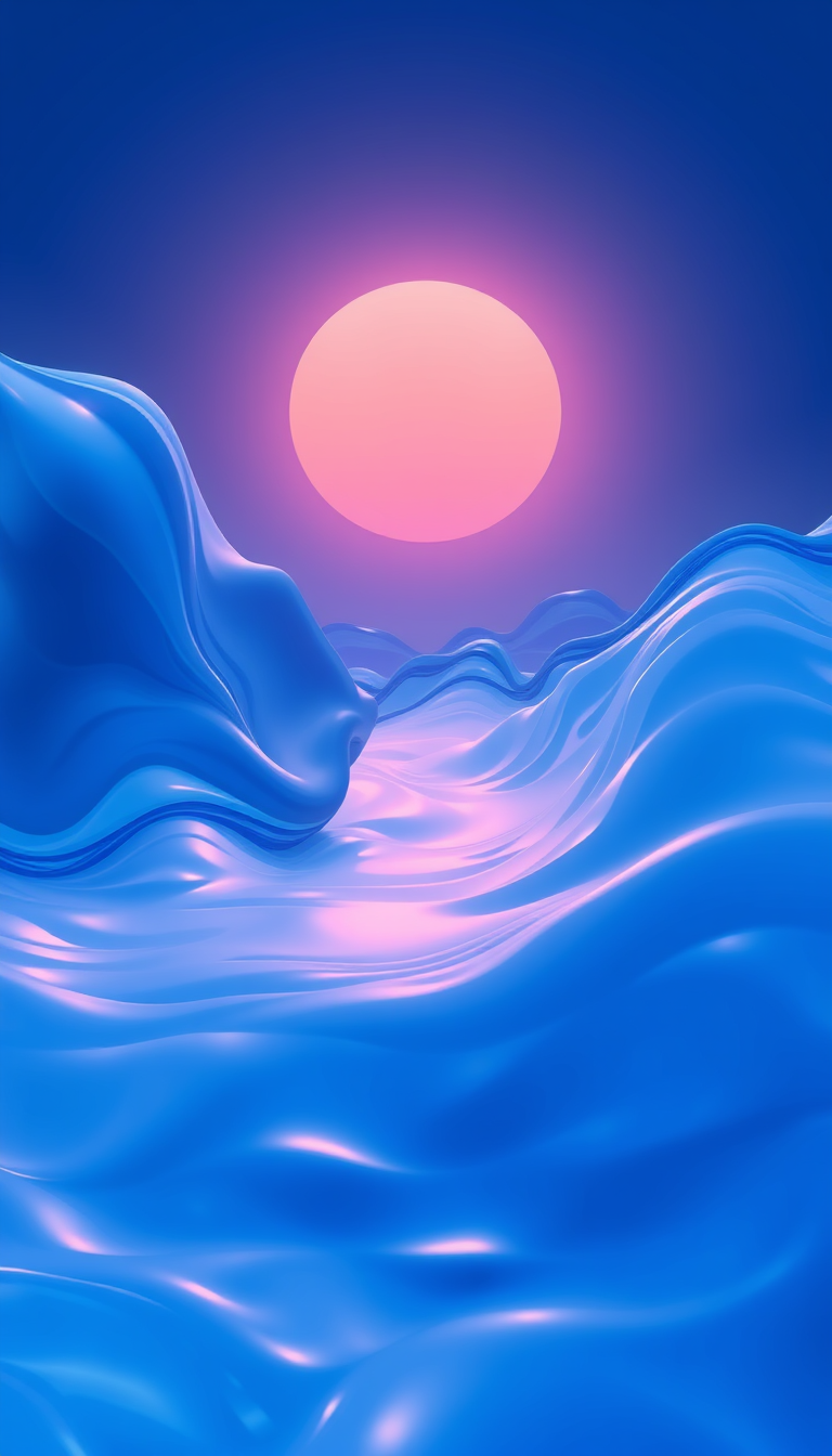 Wallpapers idea: wallpaper artwork, wide atmospheric scene or bold pattern, high detail, Minimalist blue aesthetic liquid glass wallpaper one UI 9 2d , desktop or phon