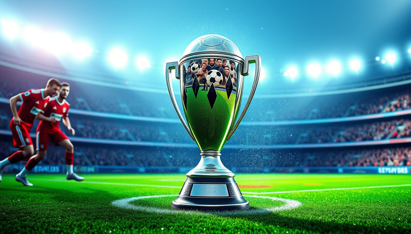 AI Art prompt example created from the prompt: Mache mir einen pokal der wie ein tischkicker cooler machen