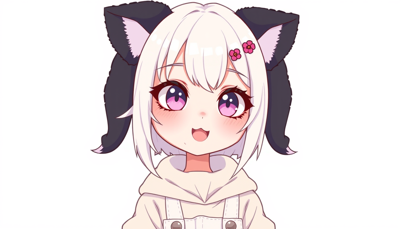 VTuber idea created from the prompt: vtuber avatar character, anime style, expressive face, streaming-ready design, Une fille avec l'oeil gauche rose pastel et l'oeil droit viol
