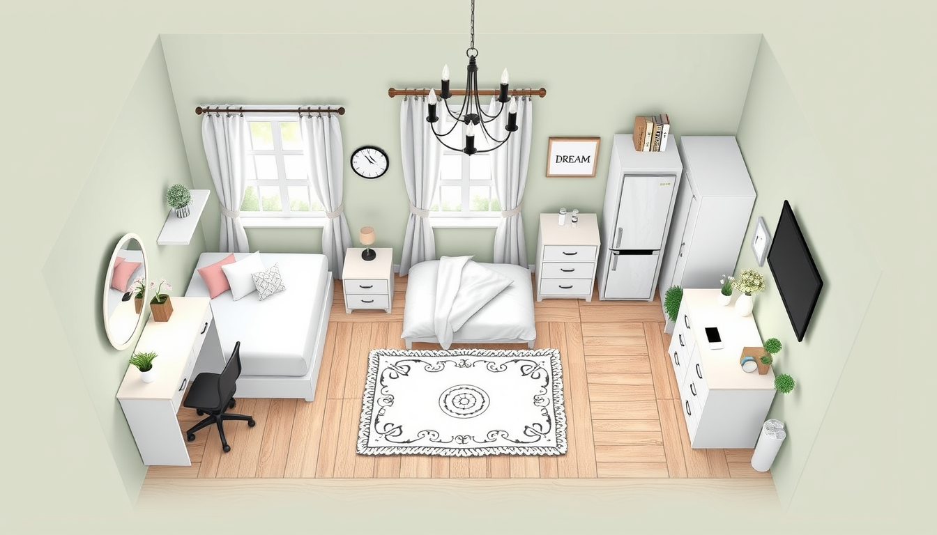 Main art studio: Create a beautiful, hand-drawn Pinterest-style miniature dorm room design for a 5 × 5 inch square floor with only two 5 × 5 inch wooden walls arranged