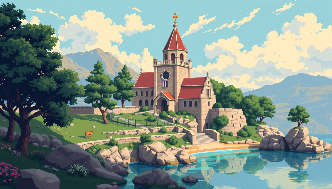Main art studio: eglise la souterraine pixel art