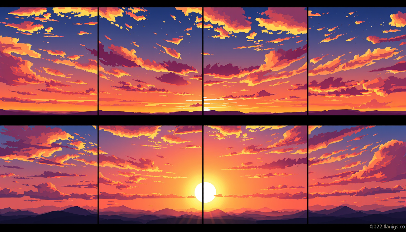 Main art studio: Spritesheet with 12 256x256 slides showibg the different stages of the sky during 24h day