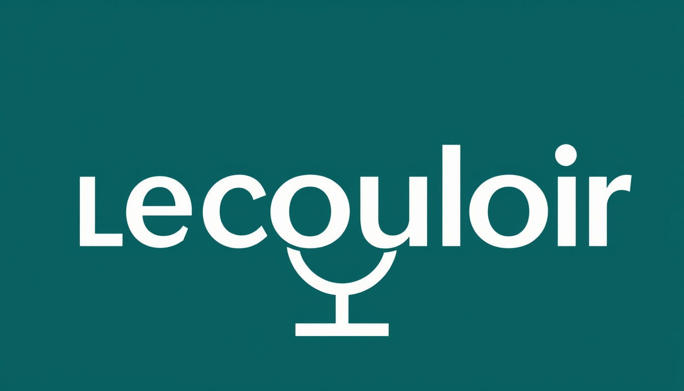 Logo idea: logo design, clean minimal mark, bold simple shapes, balanced composition, need a logo for a french sport podacast Le Couloir, between the pitch and t
