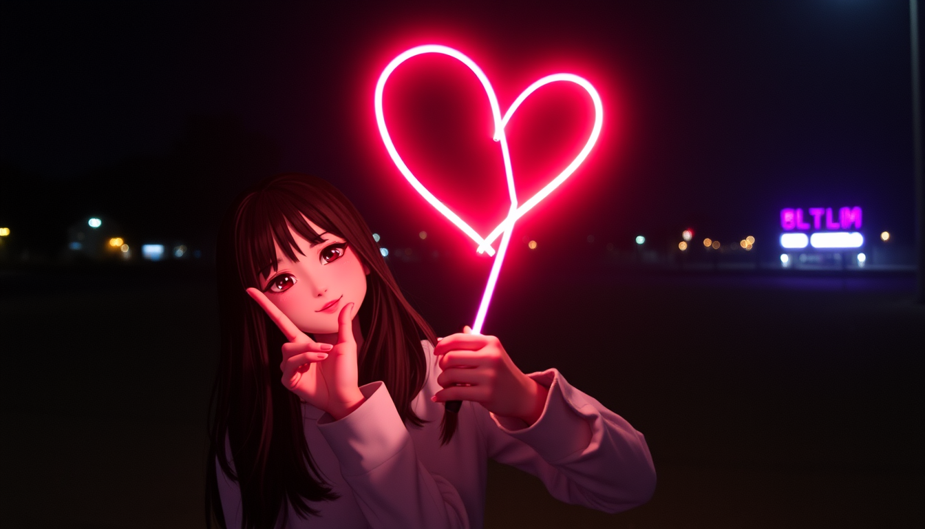 AI Art prompt example created from the prompt: Tu peu me dessiner un lightstick beau et cute da.s un style k pop le nom de mon mymymay plus stylée sans une fille juste le lightstick kpop