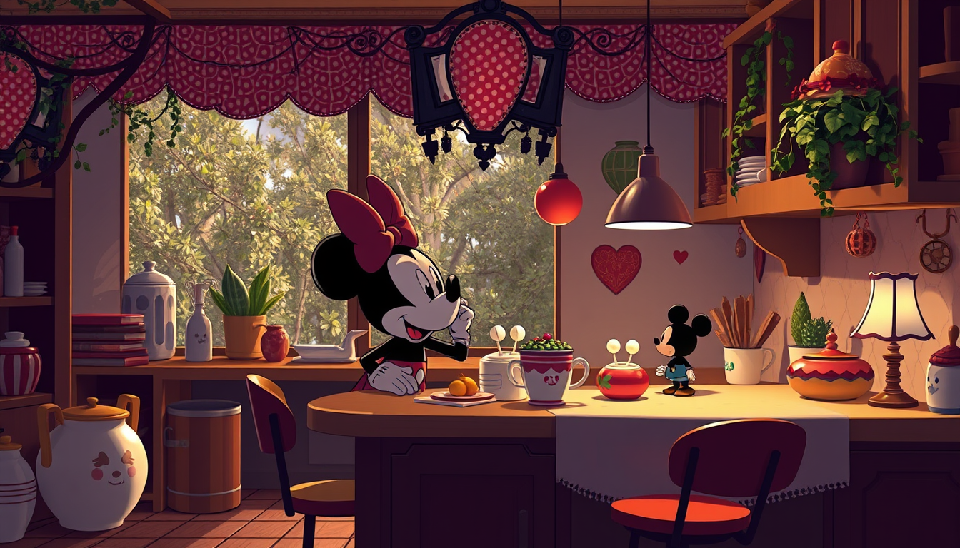 AI Art prompt example created from the prompt: Vygeneruj mi obrázek dvou lidí - vypadají takto typově a udelej je jako Disney a udelej je v kuchyni ze budou péct