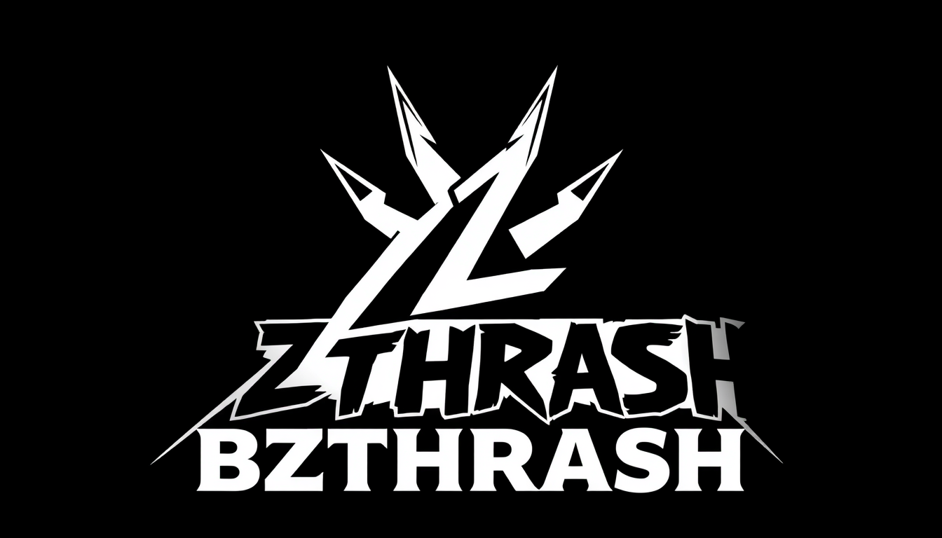 Logo idea created from the prompt: logo design, clean minimal mark, bold simple shapes, balanced composition, BZTHRASH : thrash punk / crossover thrash / une esthétique underg