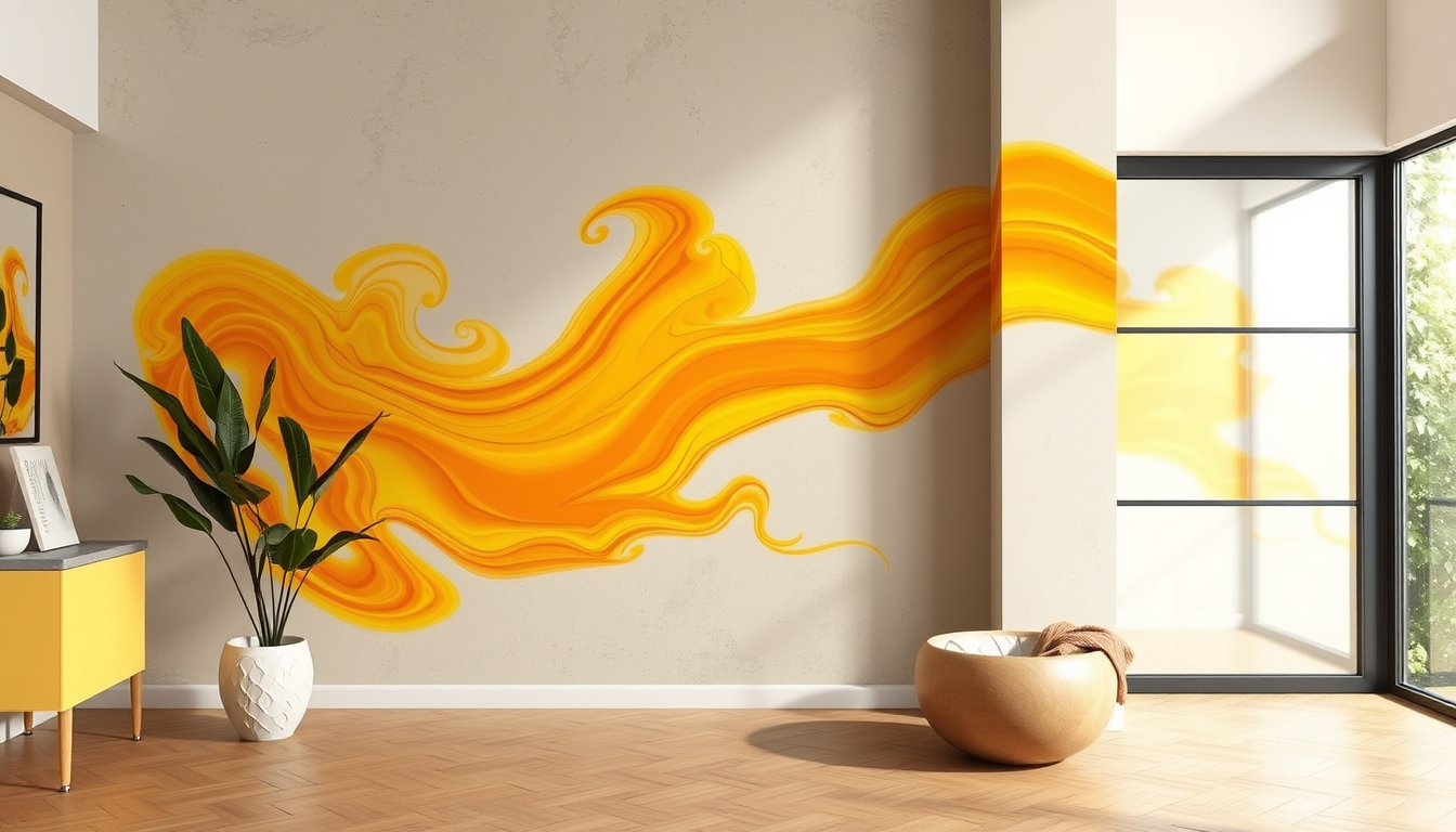Main art studio: Orange/Yellow flow paint colours only image