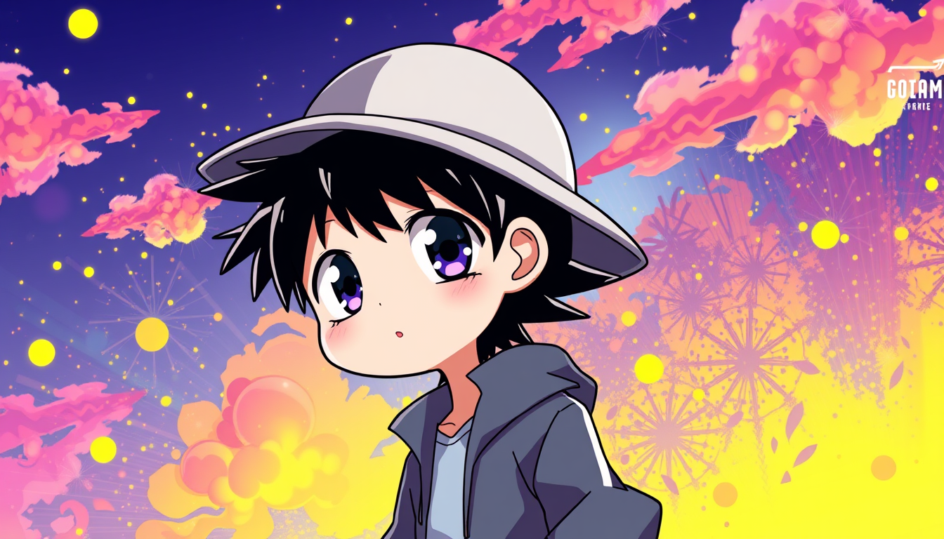 Anime idea: anime style, vibrant colors, expressive eyes, a stickman with clothes and goof background , detailed anime illustration