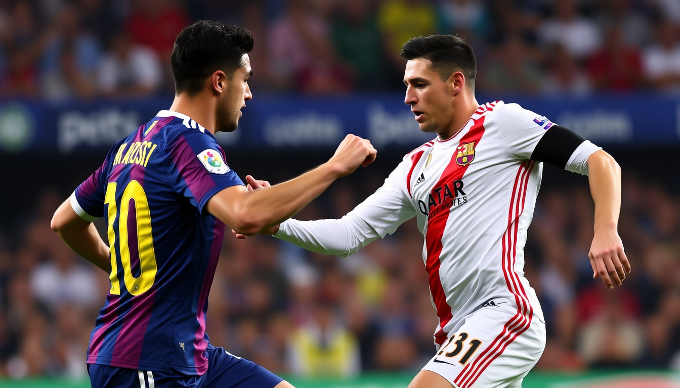 Main art studio: Ronaldo punching Messi