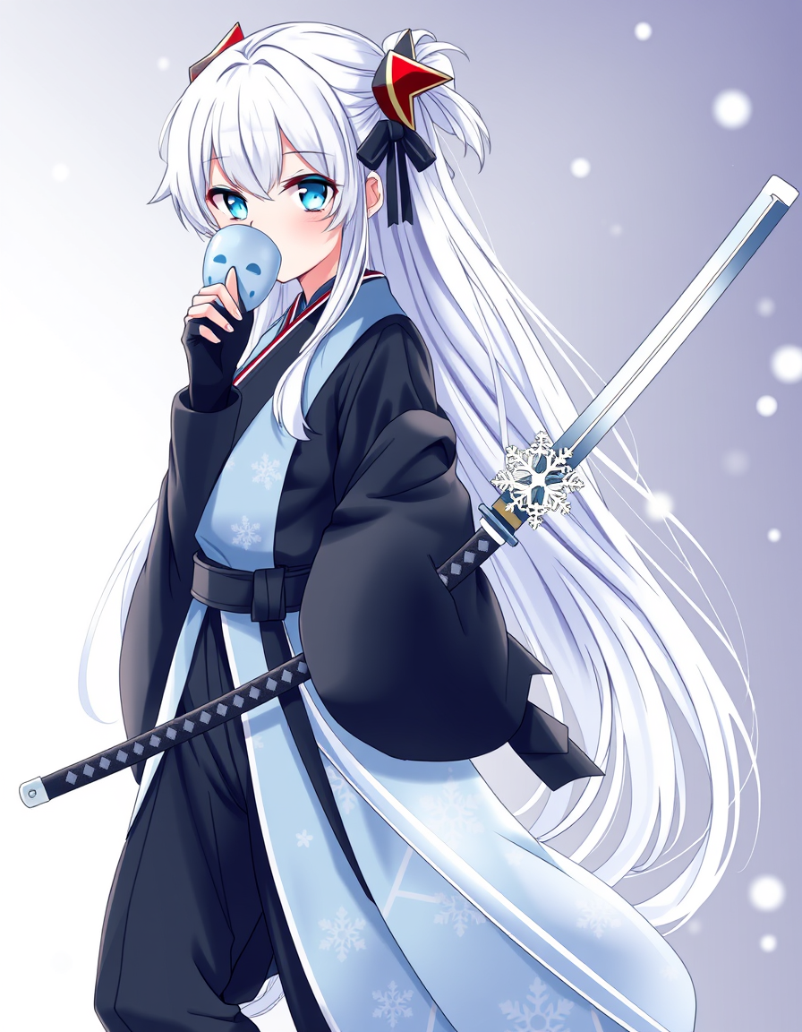 Anime idea: anime style, vibrant colors, expressive eyes, Original teenage anime girl, full body. Miyuki Shimotsuki, gentle and shy, long white-silver hair, light