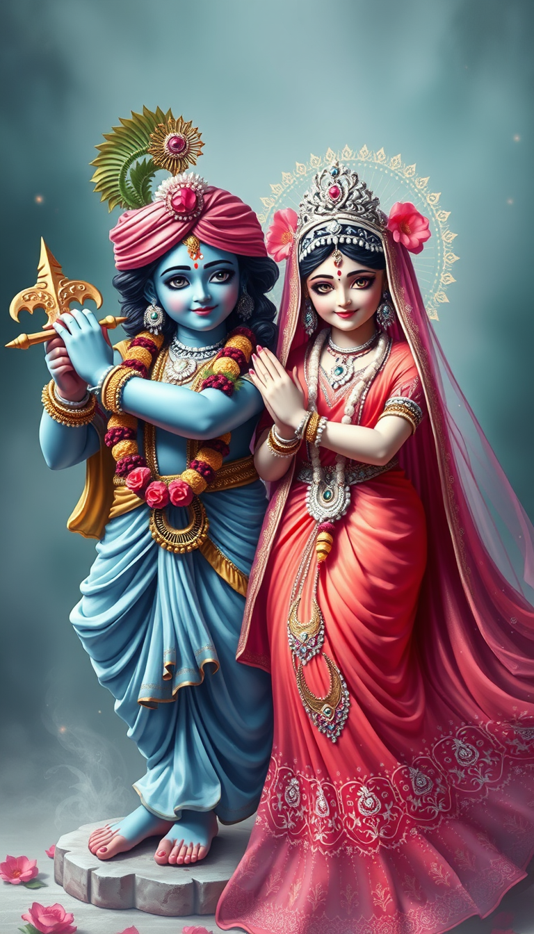 Main art studio: Mujhe ek Radha Krishna ki aisi image chahie jisse kuchh sandesh milta Ho logon ko aur vah acchi lagni chahie ek Prem ka Pratik wali tasvir