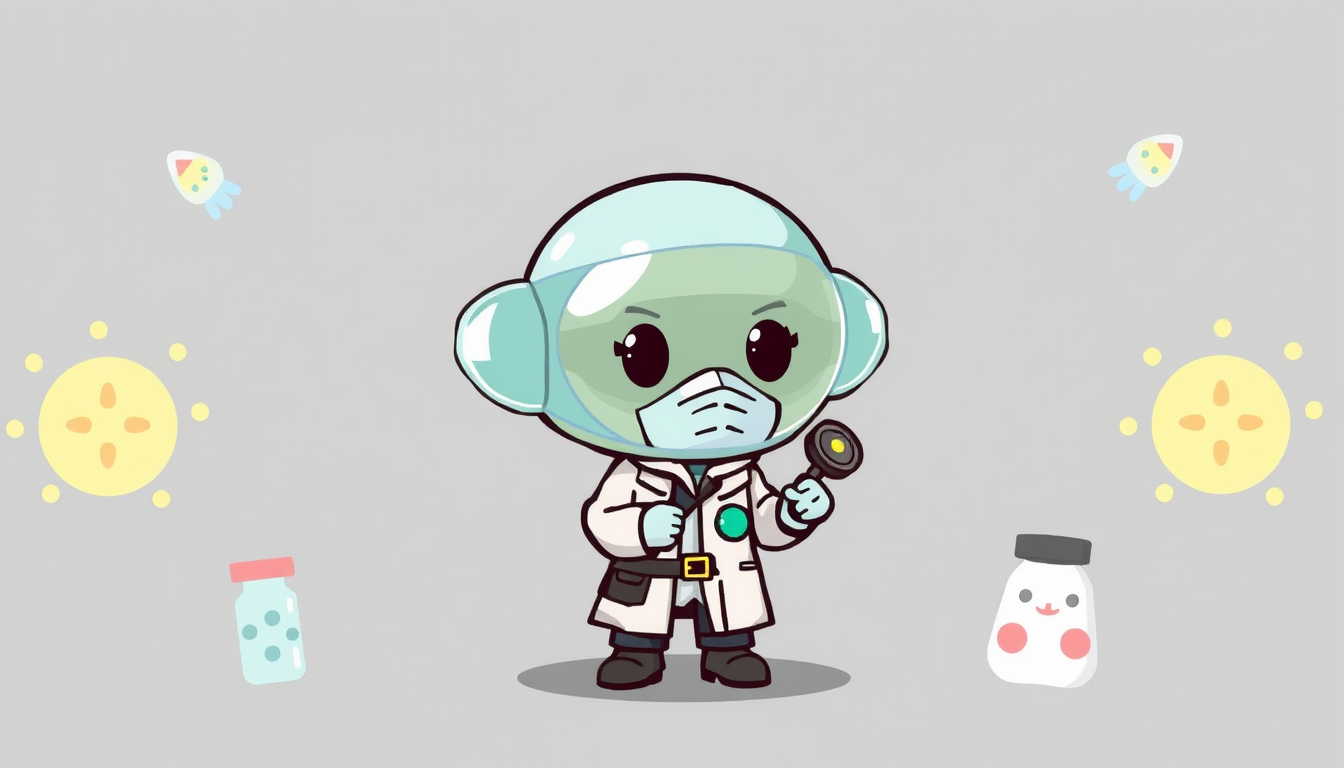 Main art studio: pixel art character, chibi style, scientist