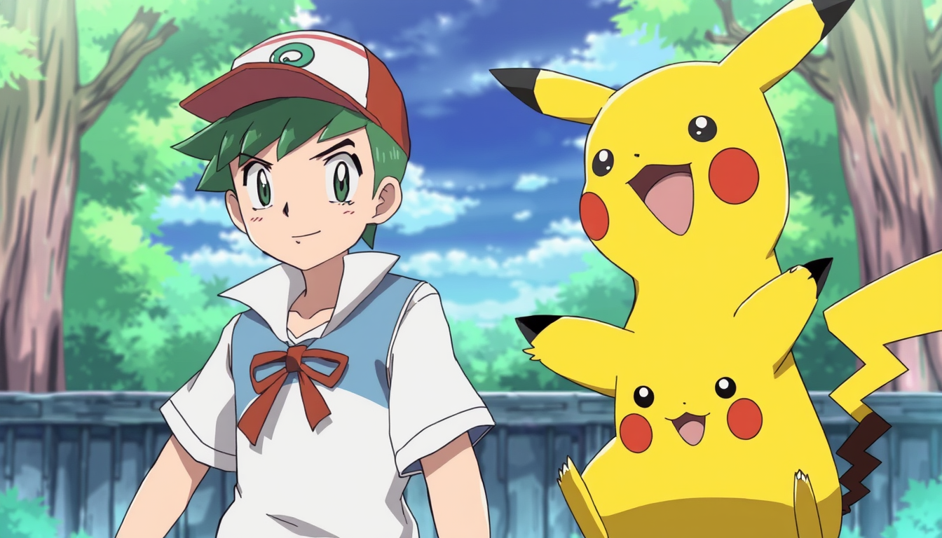 Main art studio: Ash Ketchum gegen Gary Eich und ash's Pikachu gegen Garys Schiggy manga Anime