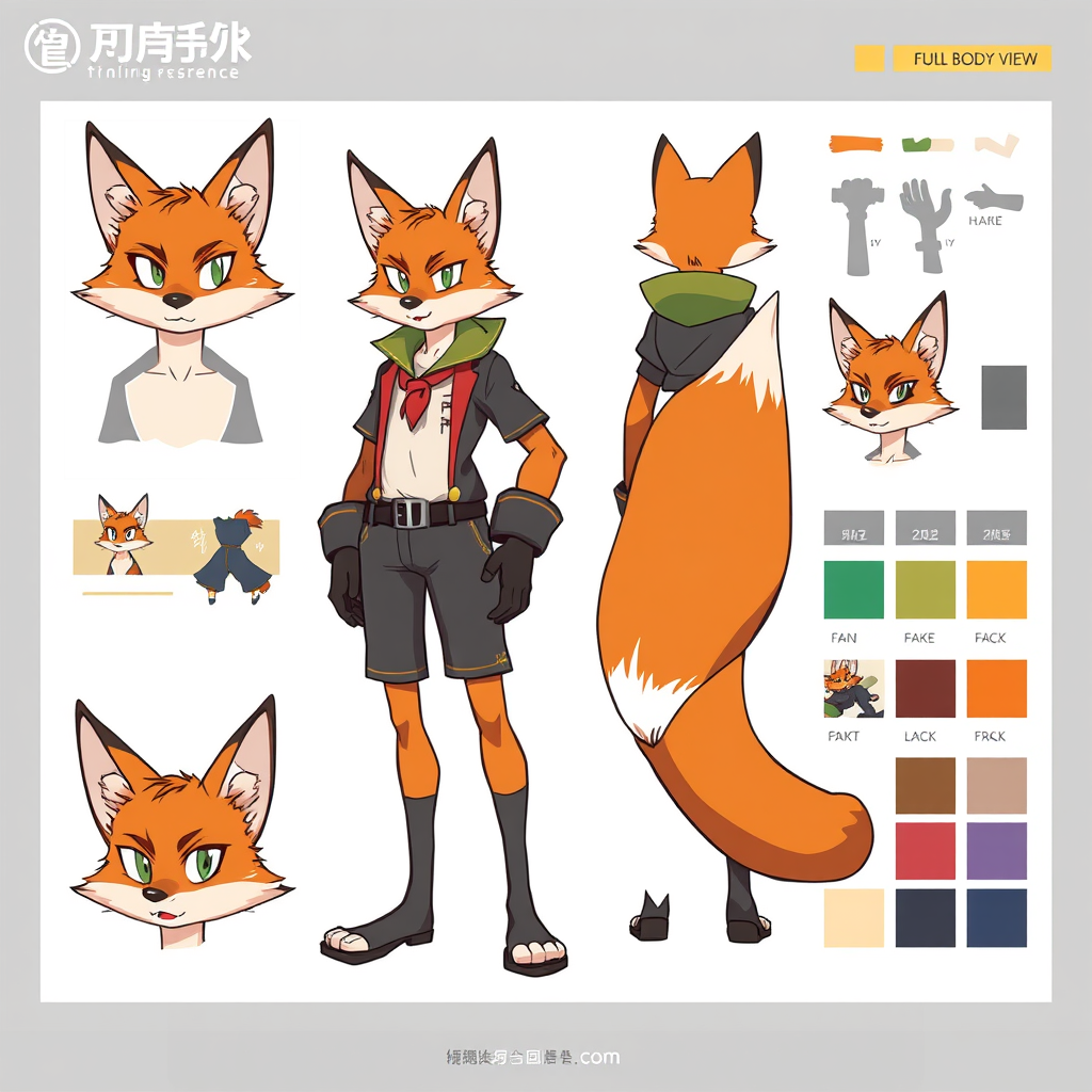 Character Sheet idea created from the prompt: a visual character reference sheet with a dominant full-body view, controlled details, palette swatches, and supporting expressions or acces