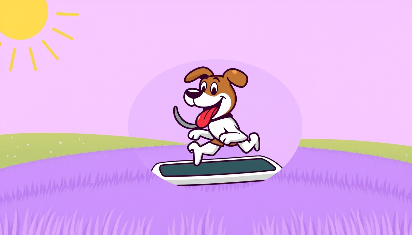 Main art studio: Create vectorized art, with a light purple background field, with a yellow sun and rays in the upper left corner, containing an oval with a cartoon br