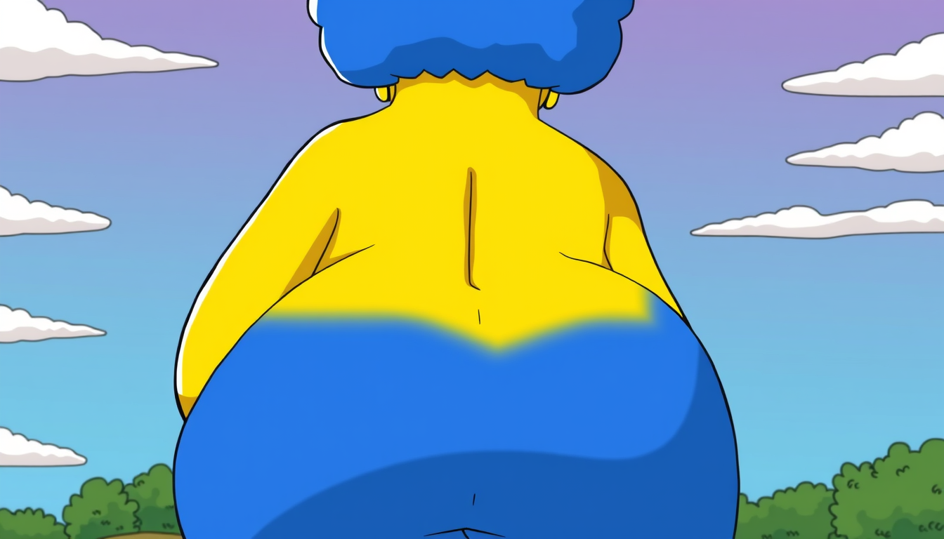 Main art studio: marge simpson, gigantic butt, back side,