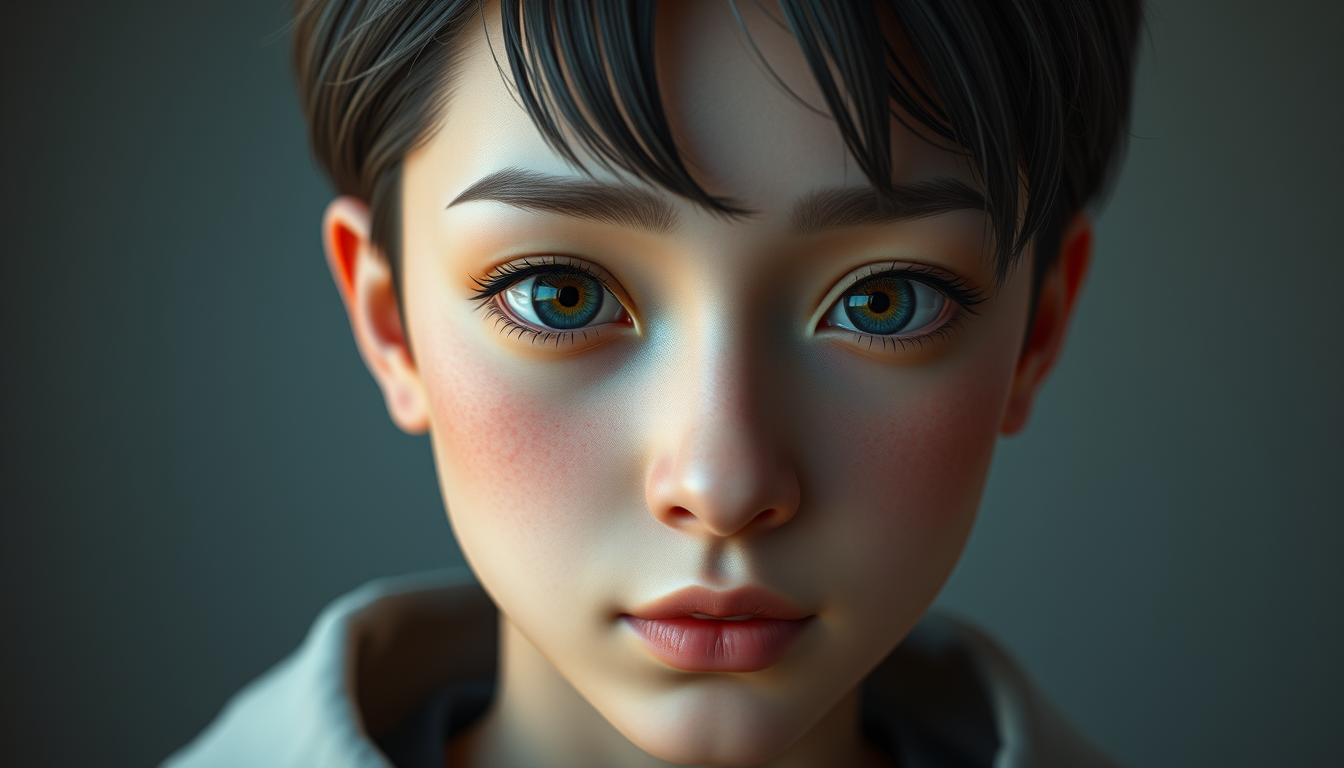 Realistic AI Image idea created from the prompt: photorealistic generated image, natural materials and skin texture, physically plausible lighting, vtuber avatar, anime style, expressive ey