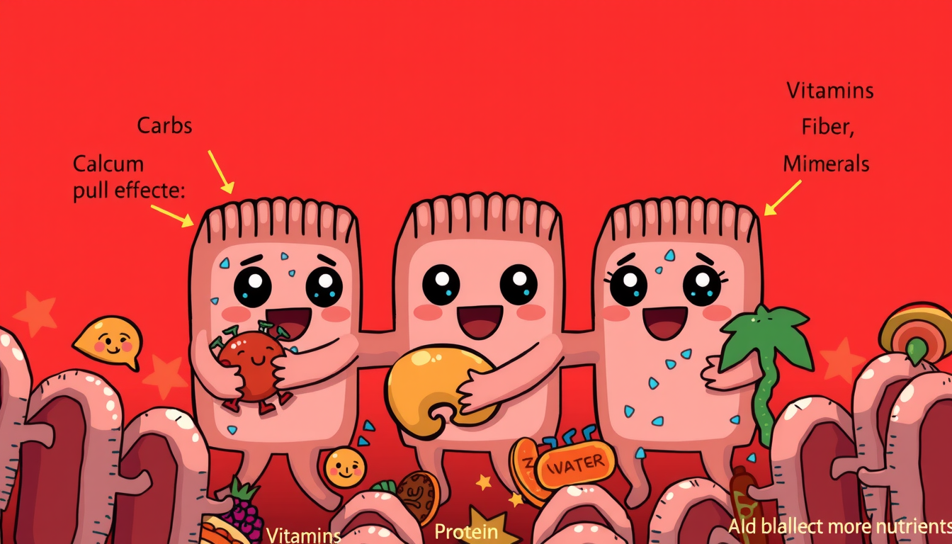 Main art studio: Animate this cute cartoon of intestinal epithelial cells (enterocytes). Keep the original style and design unchanged. Create a continuous flow of colo