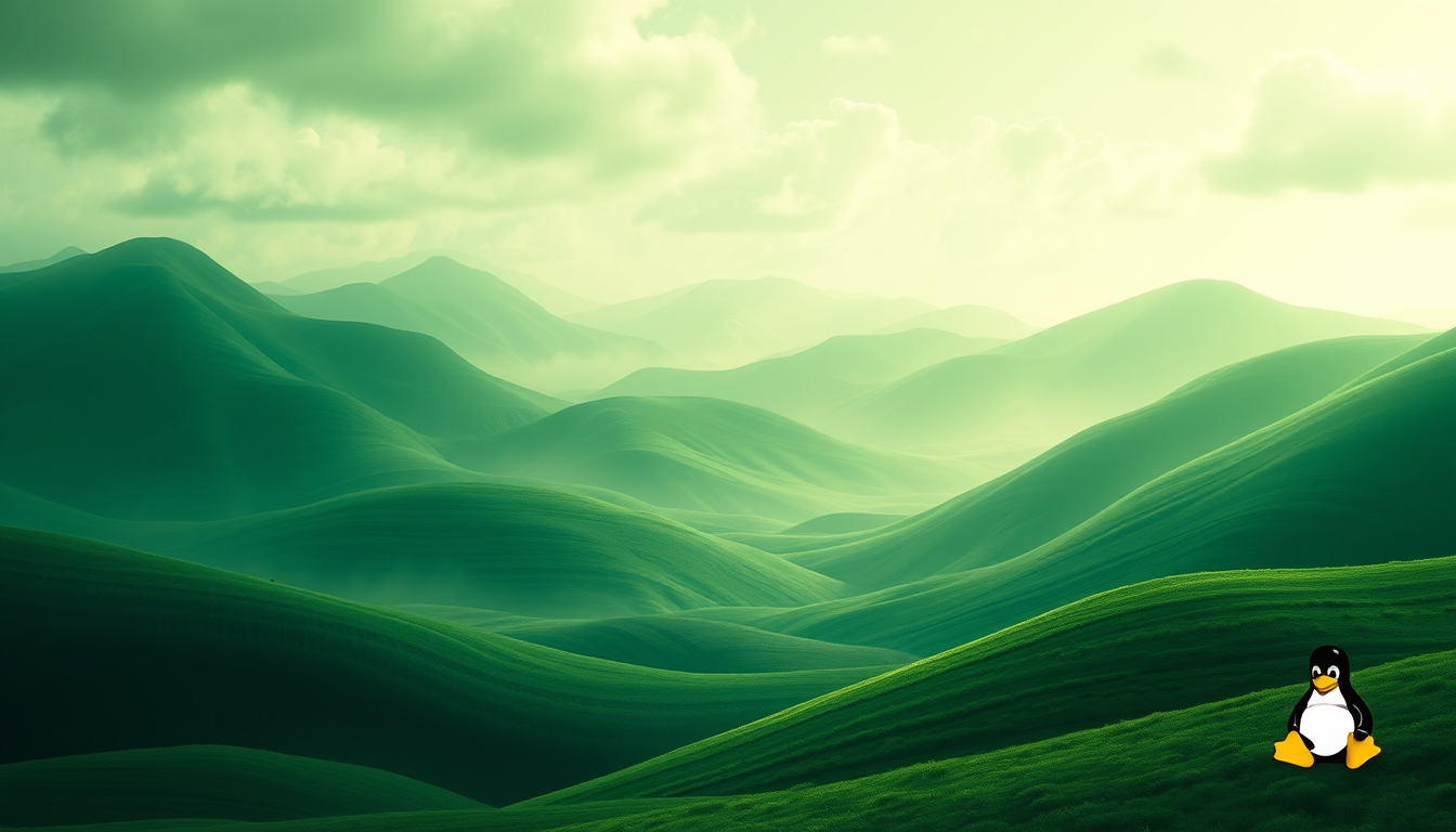 Wallpaper idea created from the prompt: wallpaper artwork, wide atmospheric scene or bold pattern, high detail, a 1080p image shades of green landscape with a small blended in but 