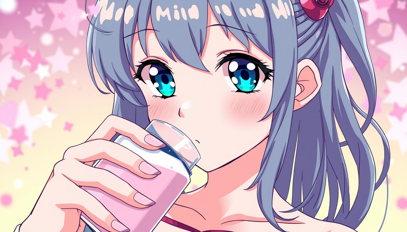 Anime idea: anime style, vibrant colors, expressive eyes, Hand xpress breast milk , detailed anime illustration