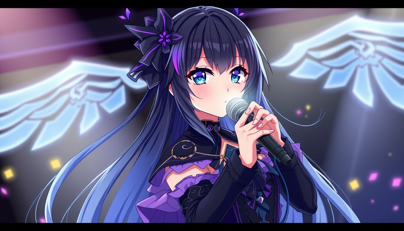 Characters idea: original character design, detailed outfit and accessories, expressive personality, Masterpiece, best quality, original anime heroine, female singer,