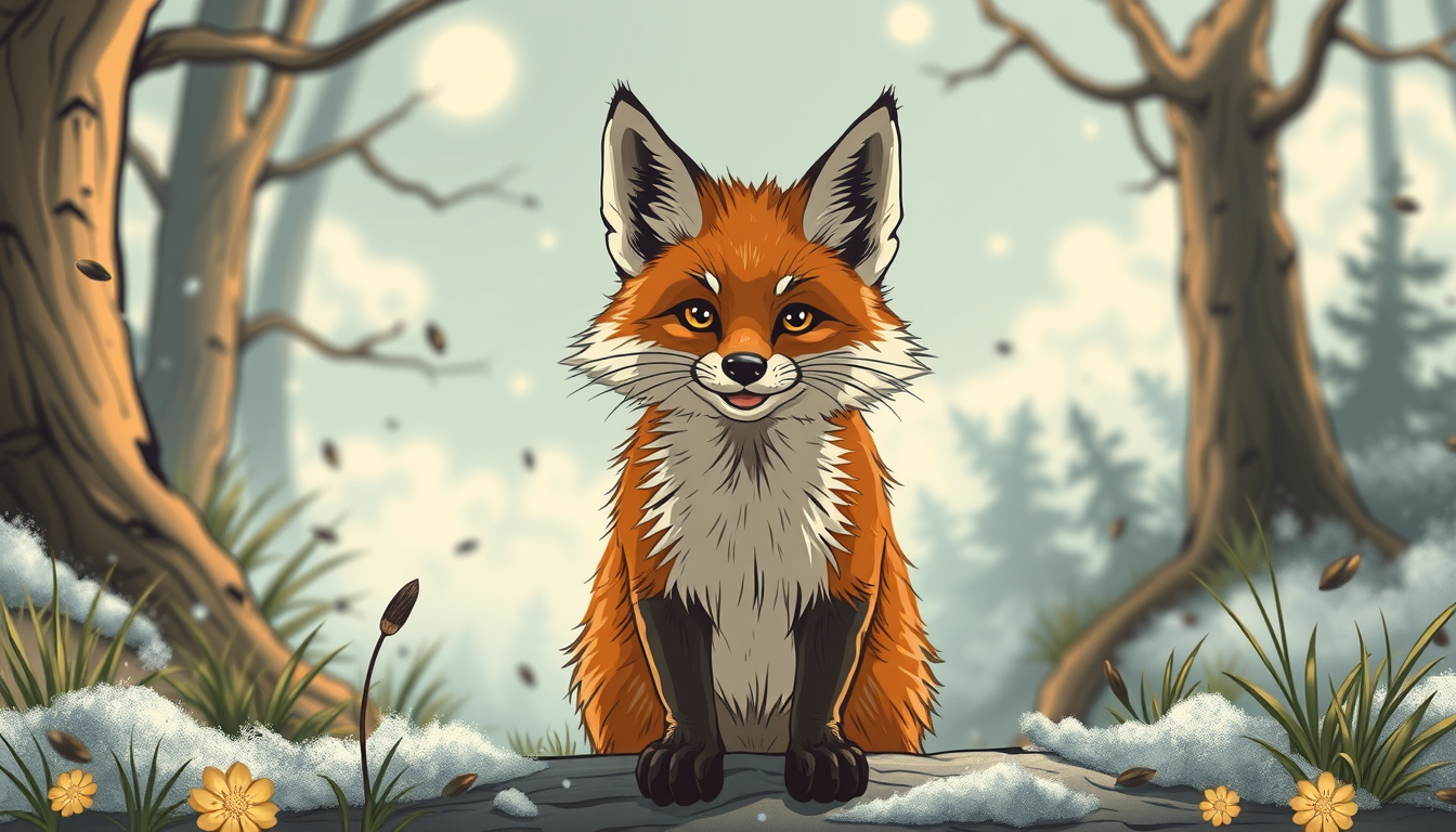 Main art studio: mach einen fuchs im weltall im comic stil