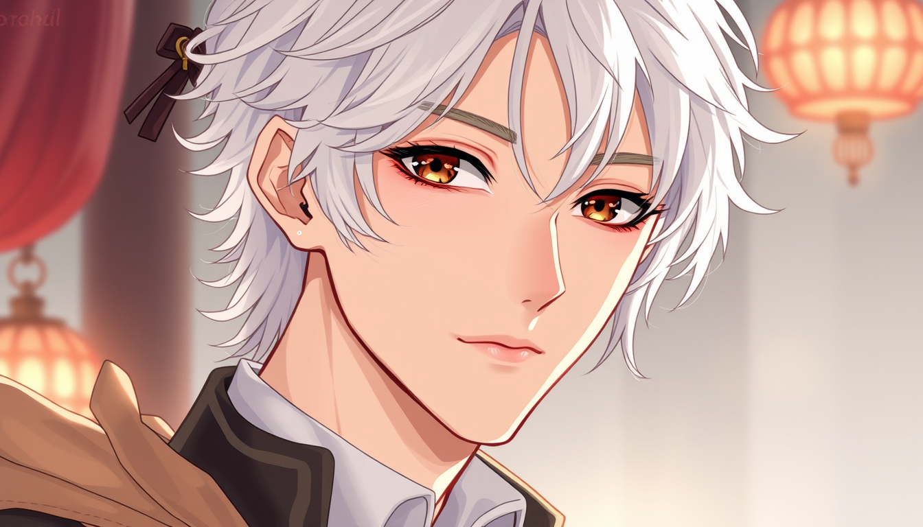 Characters idea: original character design, detailed outfit and accessories, expressive personality, semi-realistic Korean BL webtoon illustration, handsome young adul