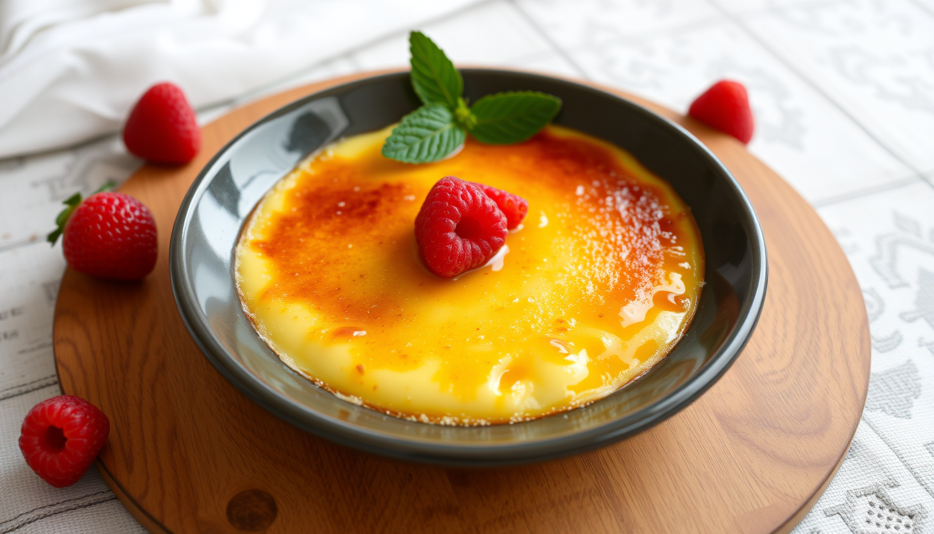 AI Art prompt example created from the prompt: bana şimdi bir Creme Brulee resimi oluşturmanı istiycem AMA ŞÖYLE ANLATIYIM ÖN PİLANDA CREME BURULEE OLSUN ŞİMDİ BU NEREYE AİTSE SANKİ O ÖLK