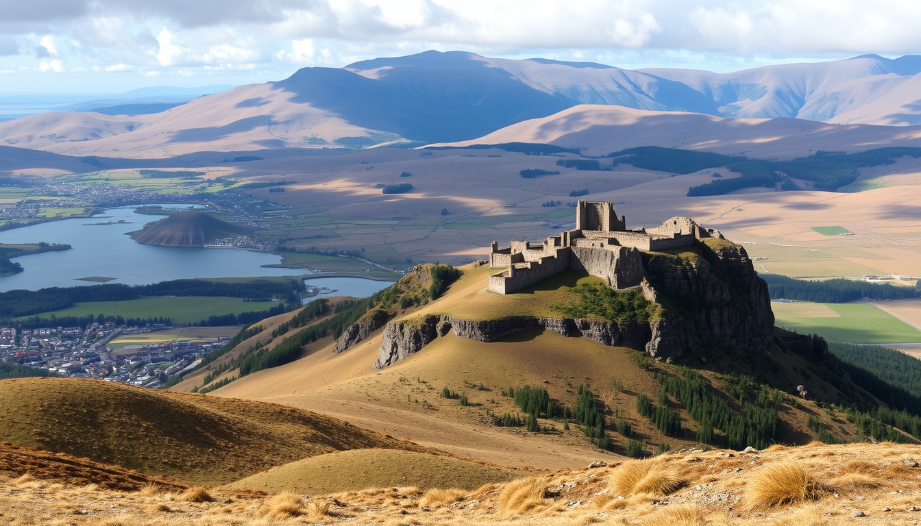 Main art studio: Create an image of Edinburgh HighLands+Oceans+Deserts+Forests+Hills+Cliffs