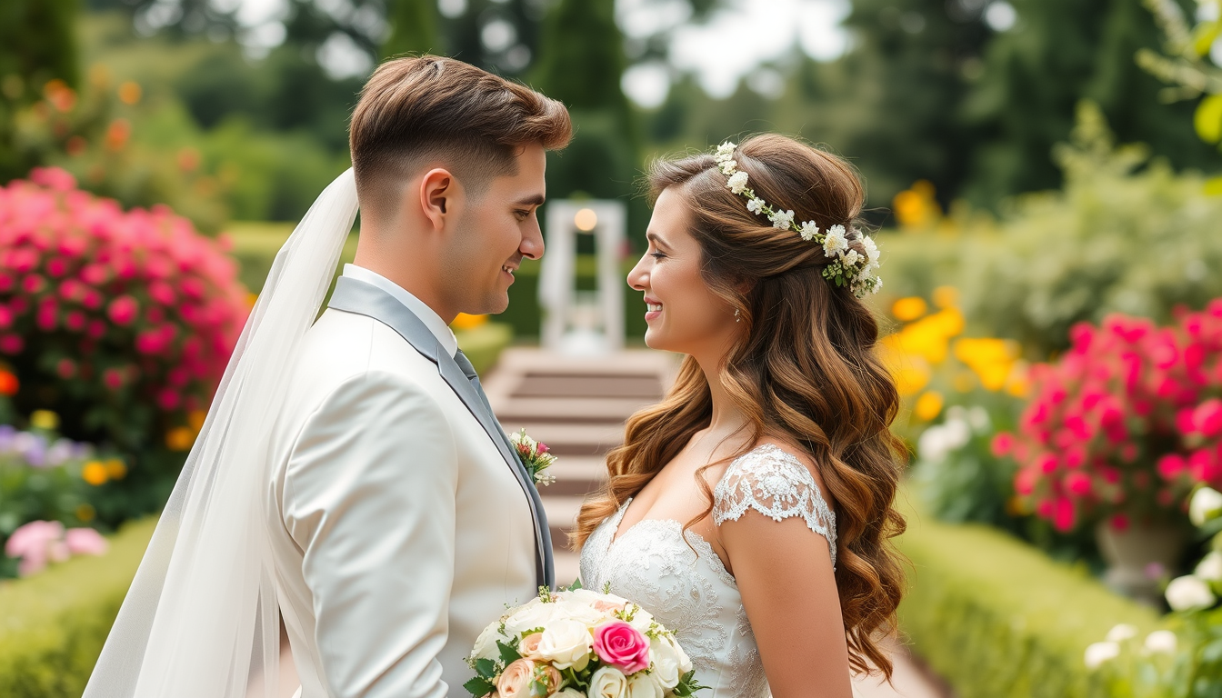 YouTube Banner idea created from the prompt: youtube channel banner, wide 16:9 composition, bold branding graphics, I want you to create a youtube channel banner, showing a bride and gr
