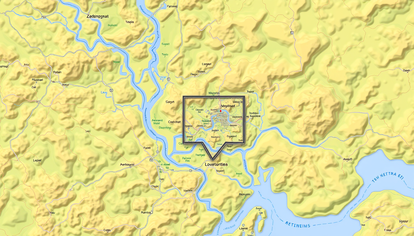 Main art studio: Generate a 1:25000 map of a lowland terrain (no mountains, max level dfiff about 50 m) ideal for printing resembling award winning cartographic maps. 