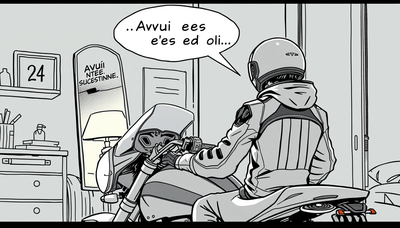 AI Comic idea created from the prompt: comic panel, bold inks, halftone shading, speech-bubble ready composition, Vinyeta 1 Descripció de la imatge: Marcel, de 15 anys, està dret 