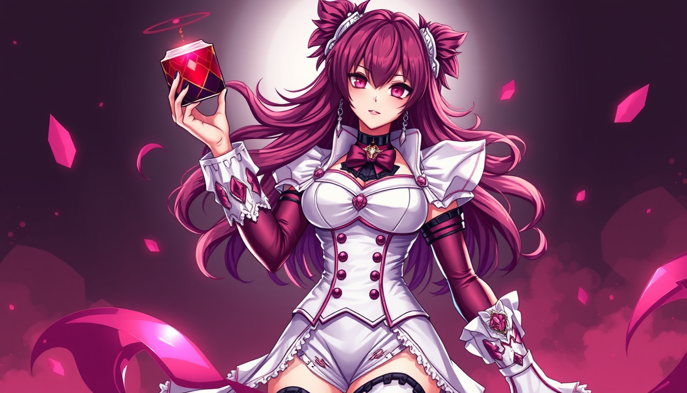 AI Art prompt example created from the prompt: miriam de bloodstained con pechos y nalgas grandes con traje reinventado con lenceria blanca y medias de color moradas transparentes dibujad