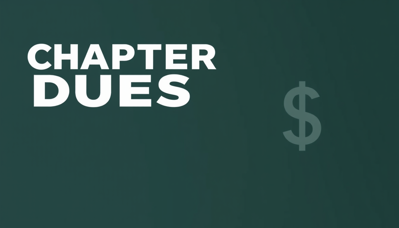 Main art studio: make me a photo for "chapter dues" regarding bni chapter. dont list a dollar amount