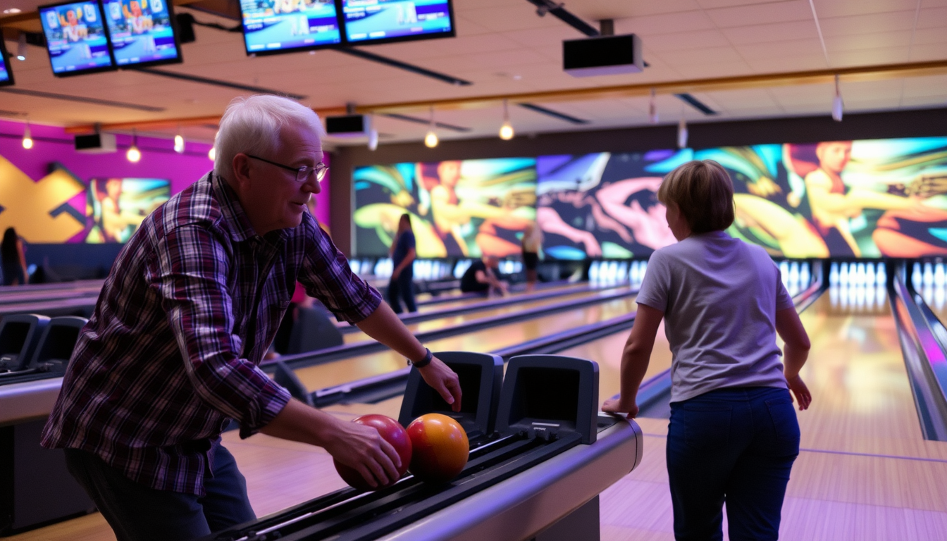 Main art studio: bowling spielen mit der familie