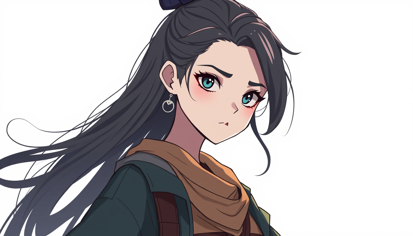 Characters idea: an original character defined by silhouette, role, outfit, palette, and expression, deliberate composition, quiero que lo hagas con el más mínimo deta