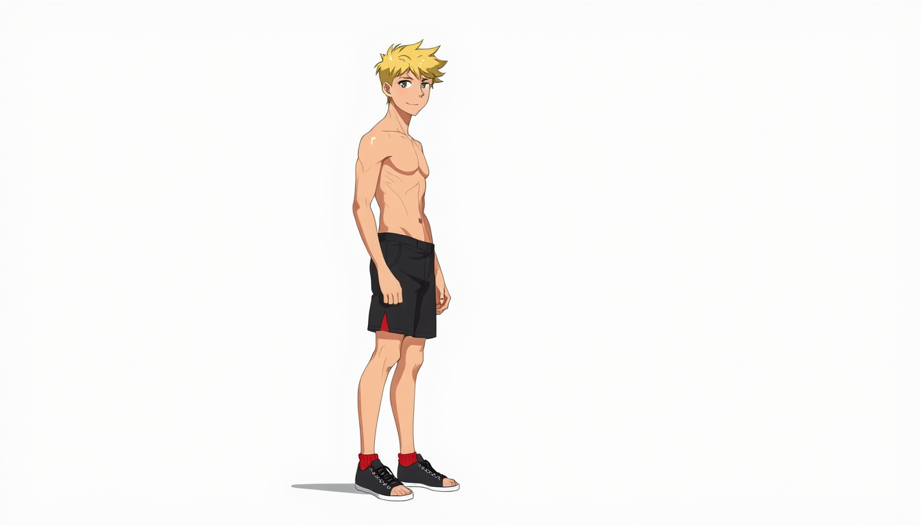 Characters idea: an original character defined by silhouette, role, outfit, palette, and expression, deliberate composition, 18 year old boy, strong and good looking,