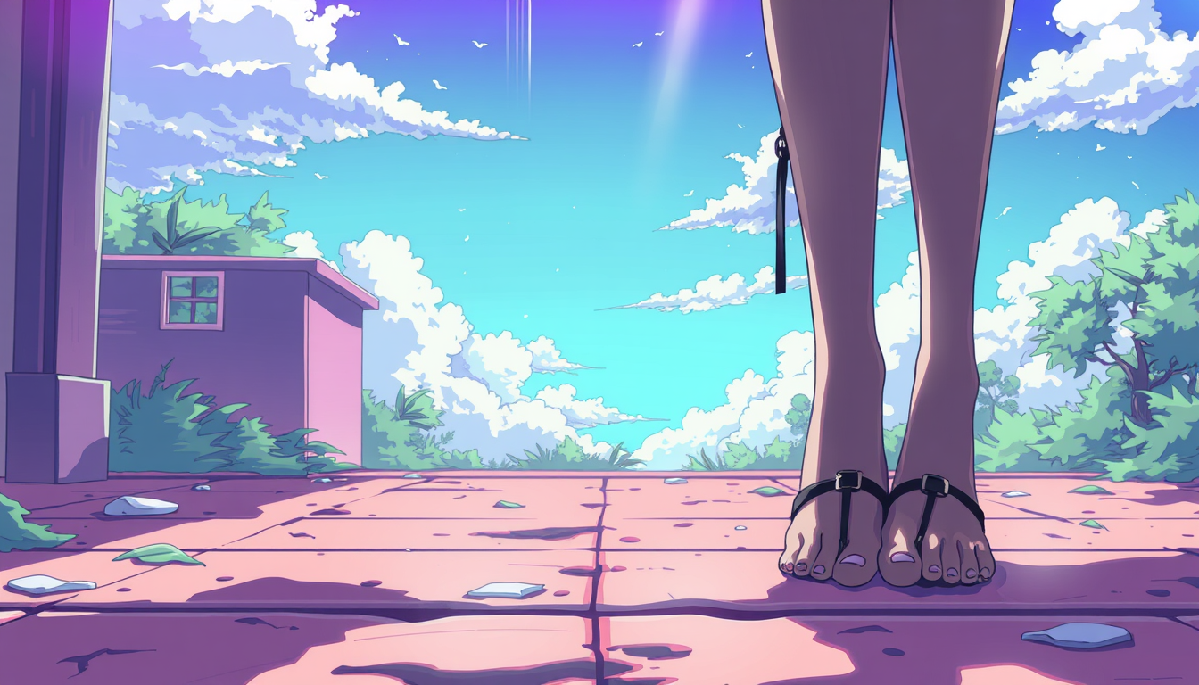 Main art studio: anime goth feet