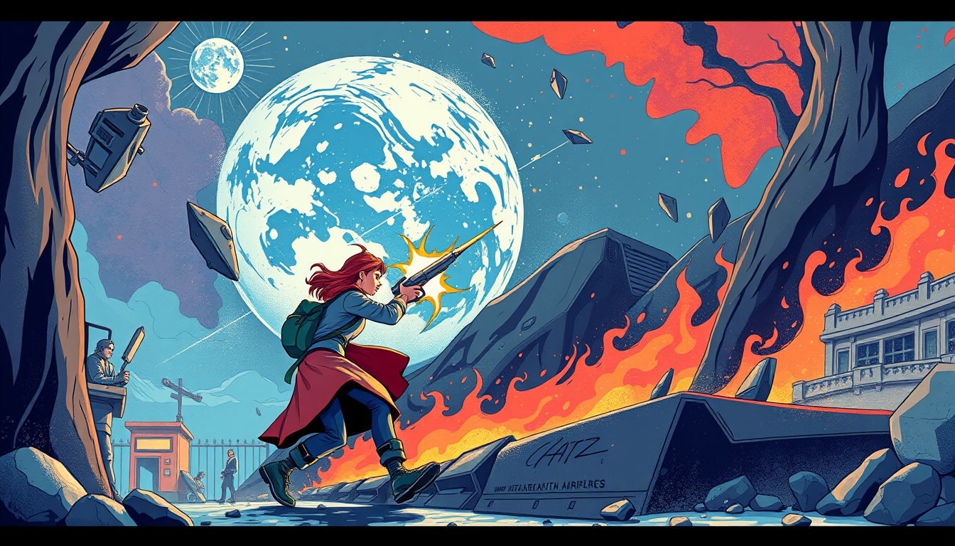 Illustrations idea: digital illustration, polished editorial art style, expressive scene, vibrant colors, naga kobieta pozująca do aktu zapatrzona w dal na drugim planie
