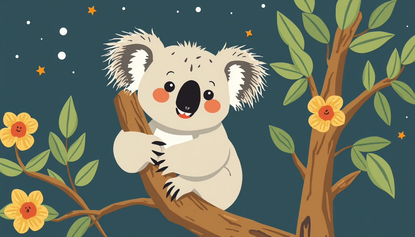 Main art studio: make a poster for kids about australıa like koalas