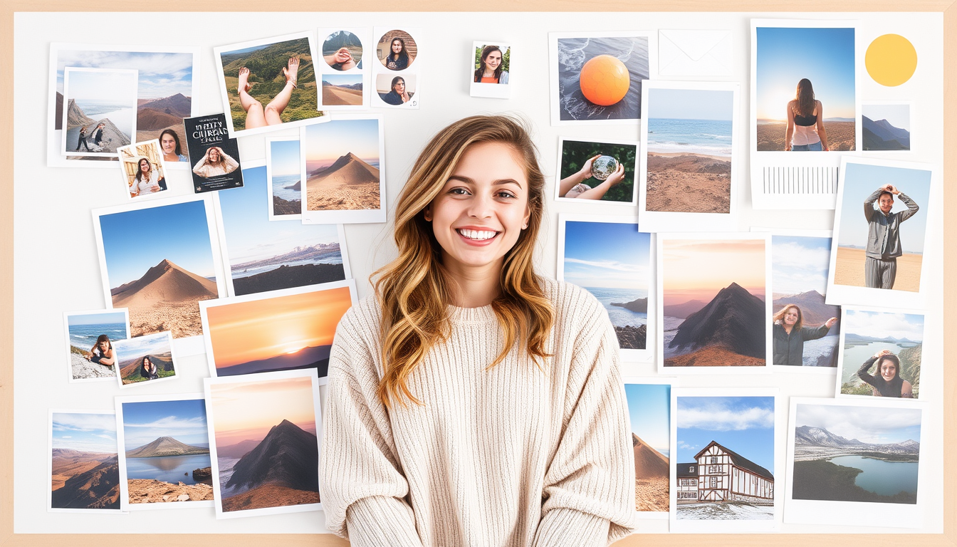 Vision Board idea created from the prompt: vision board collage, aspirational images, organized mood board layout, magazine cutout style, happy girl , cohesive goal board artwork, cle