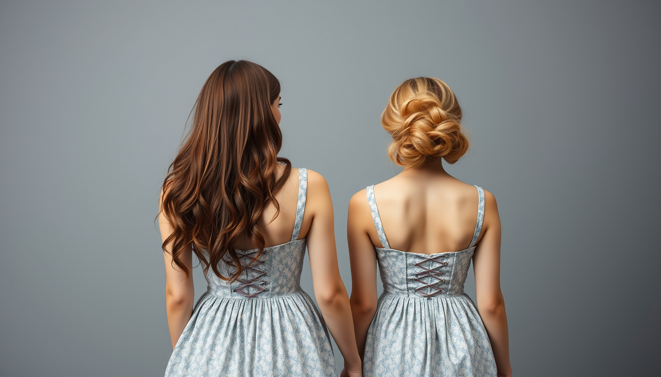 Main art studio: a busty readhead wearing a teared dress on all four looking back