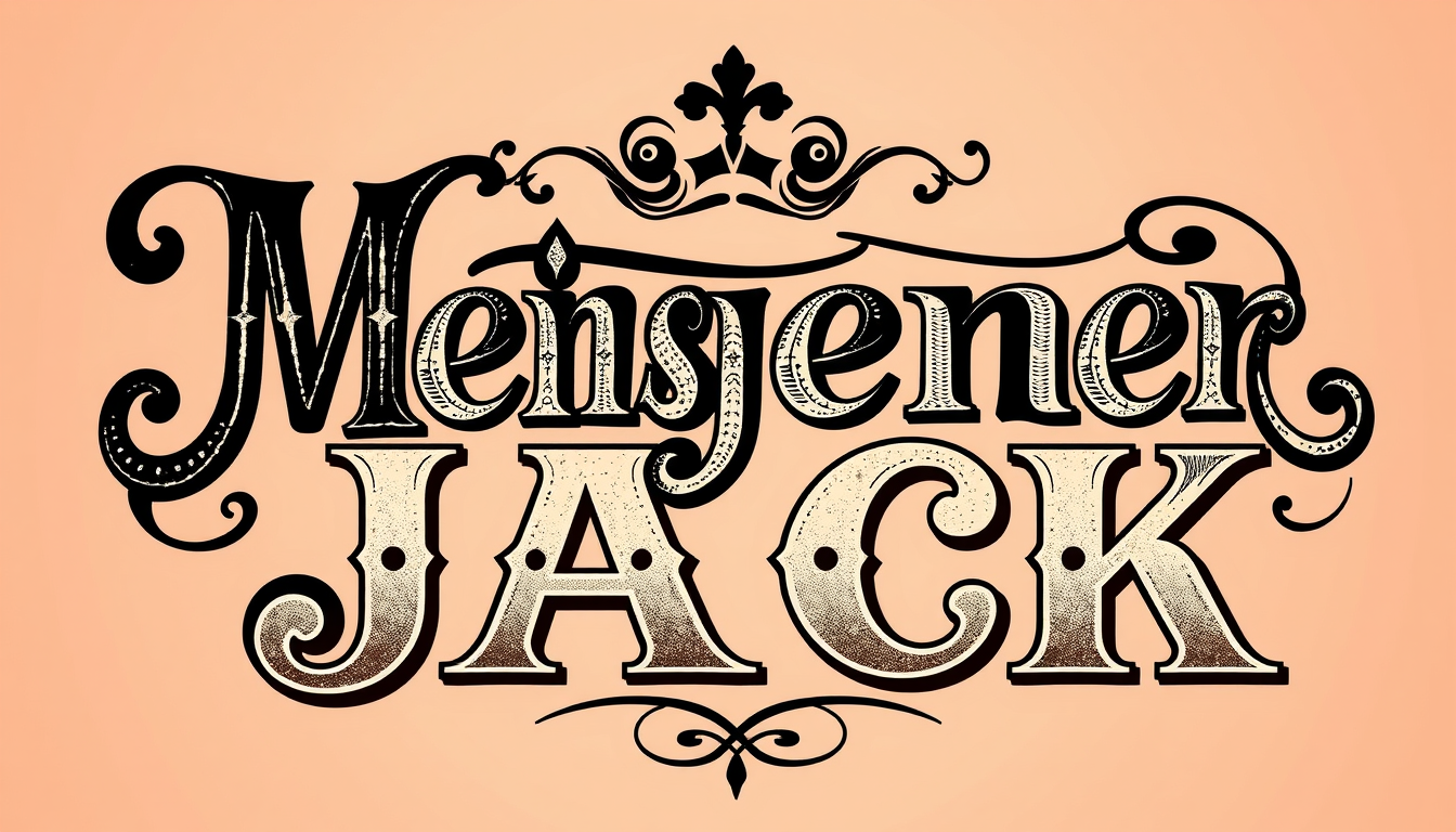 Word Art idea created from the prompt: decorative word art, stylized typography, artistic lettering, monsieur jack , bold word art design